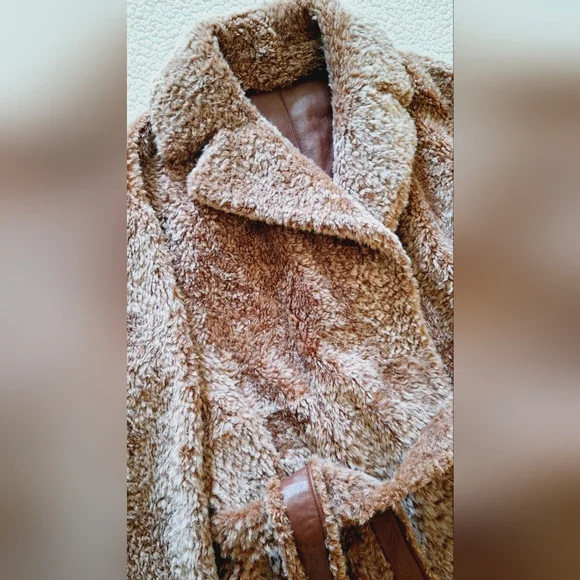 NWOT ULLA JOHNSON Rosetta Belted Shearling Coat Brown Sz L Org $4,330 - Picture 9 of 12